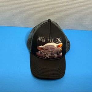 Star Wars Black and Gray Cap with Baby Yoda